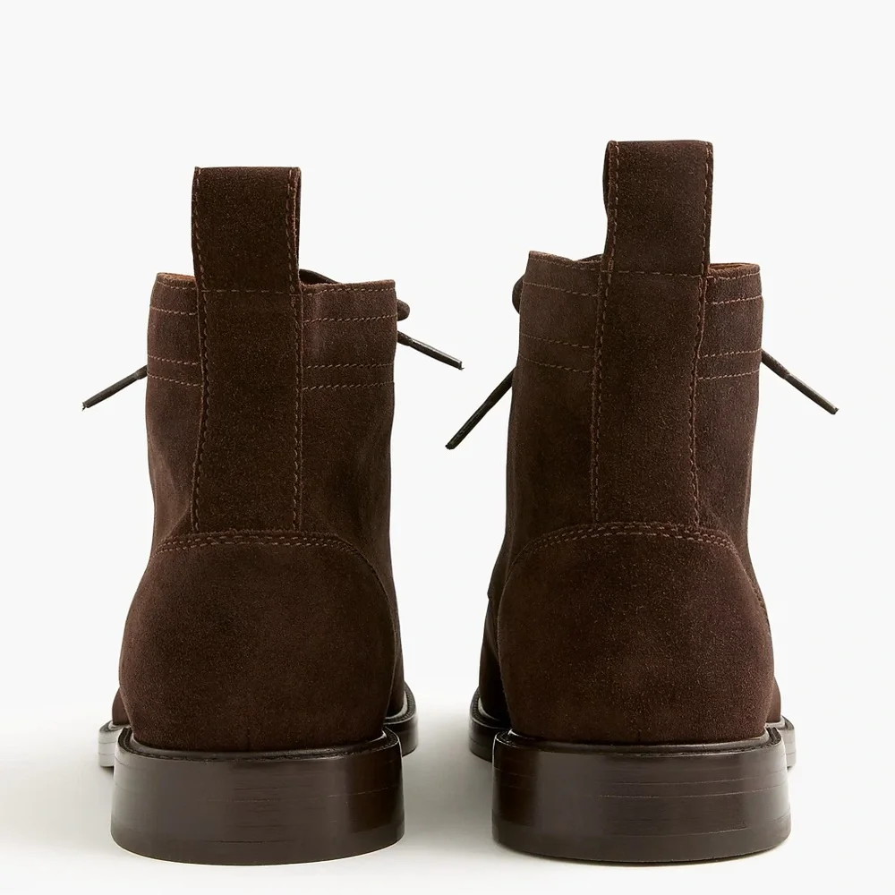 J. CREW Suede Lace Up Boots‎ in Brown Size 8.5 $248 NWOB CL558